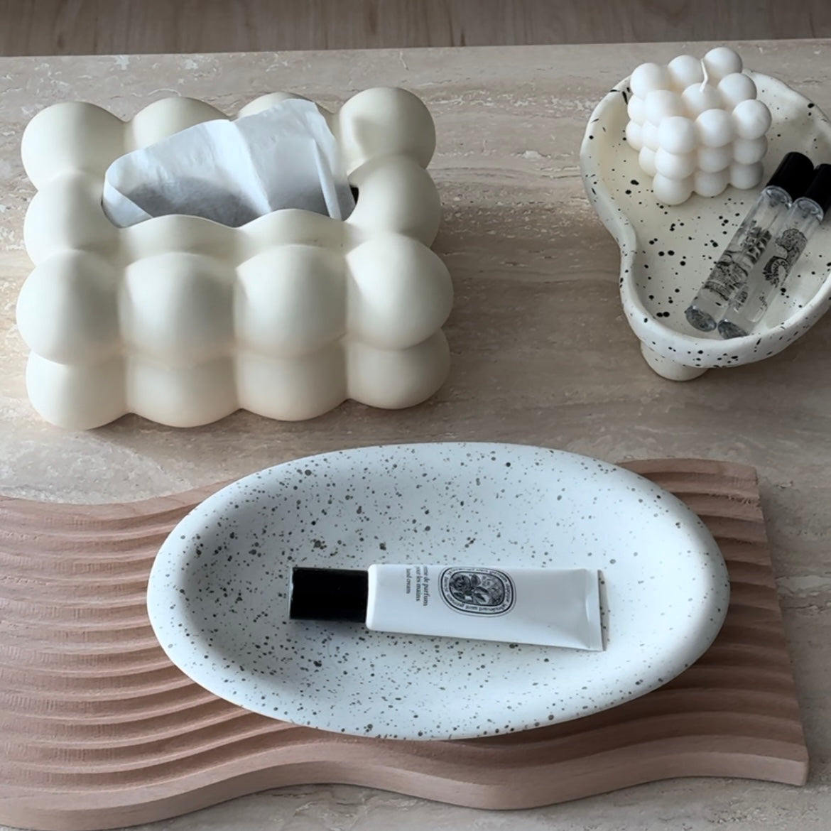 Marshmallow Ceramic Tissue Box