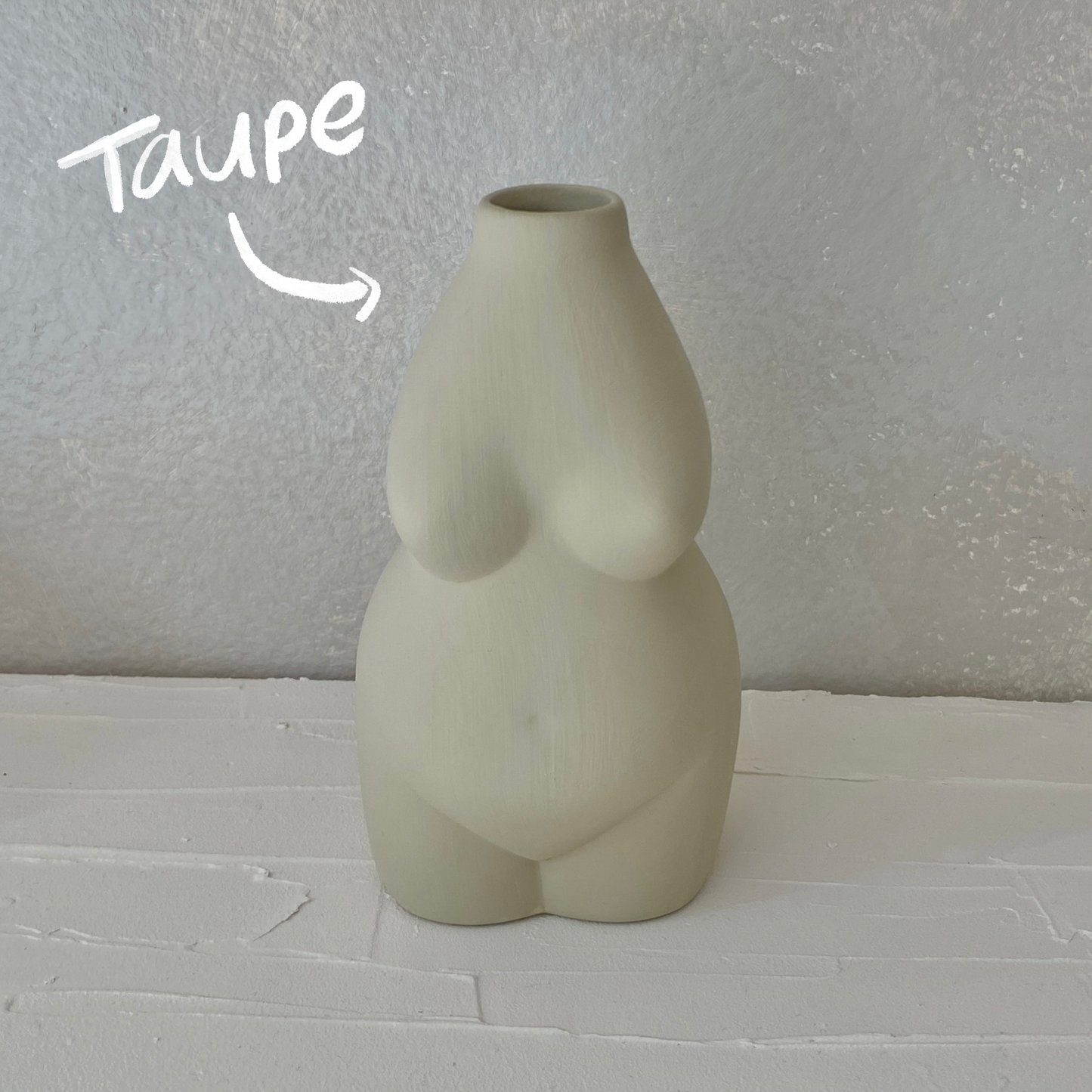 Full Nude Ceramic Vase (Taupe/Ivory)